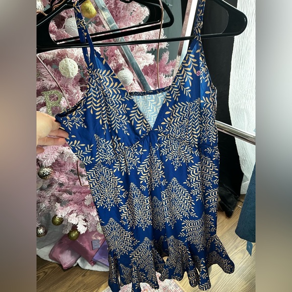 Cupshe Navy and Gold Patterned Mini Dress - Picture 6 of 6